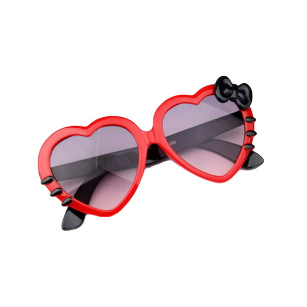 Baby Kid Boys Girls Love Heart Bowknot Goggles Sunglasses Anti-UV Eye Glasses US 